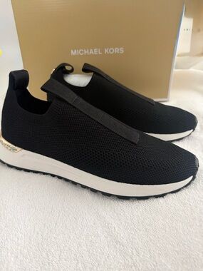 Michael Kors Black Slip-On Knit Sneakers
